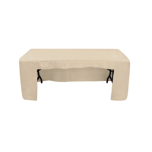 6' fitted regular fabric tablecloth open back