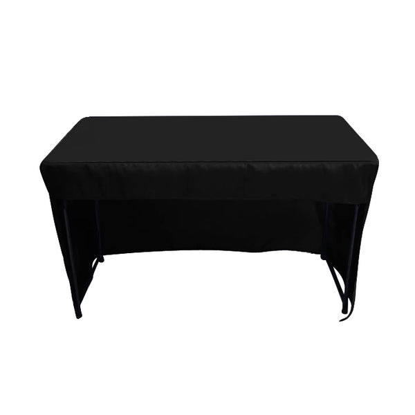 4' fitted regular fabric tablecloth open back