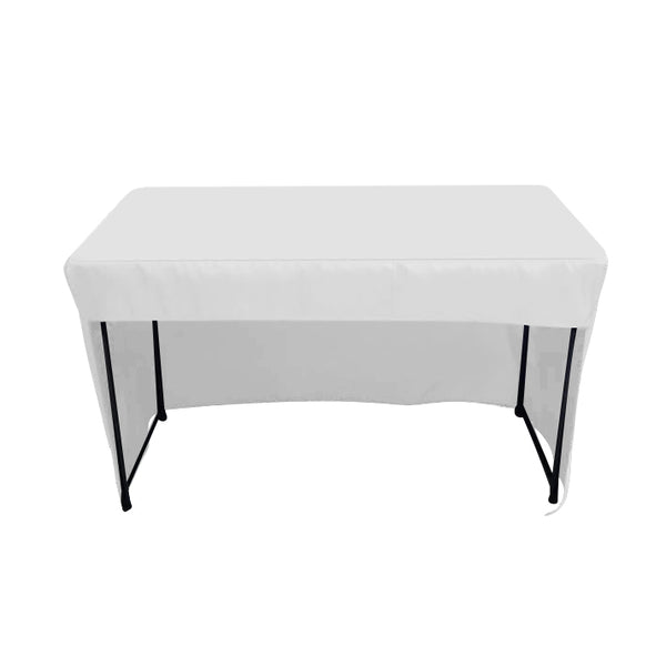 4' fitted regular fabric tablecloth open back